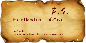 Petrikovich Izóra névjegykártya